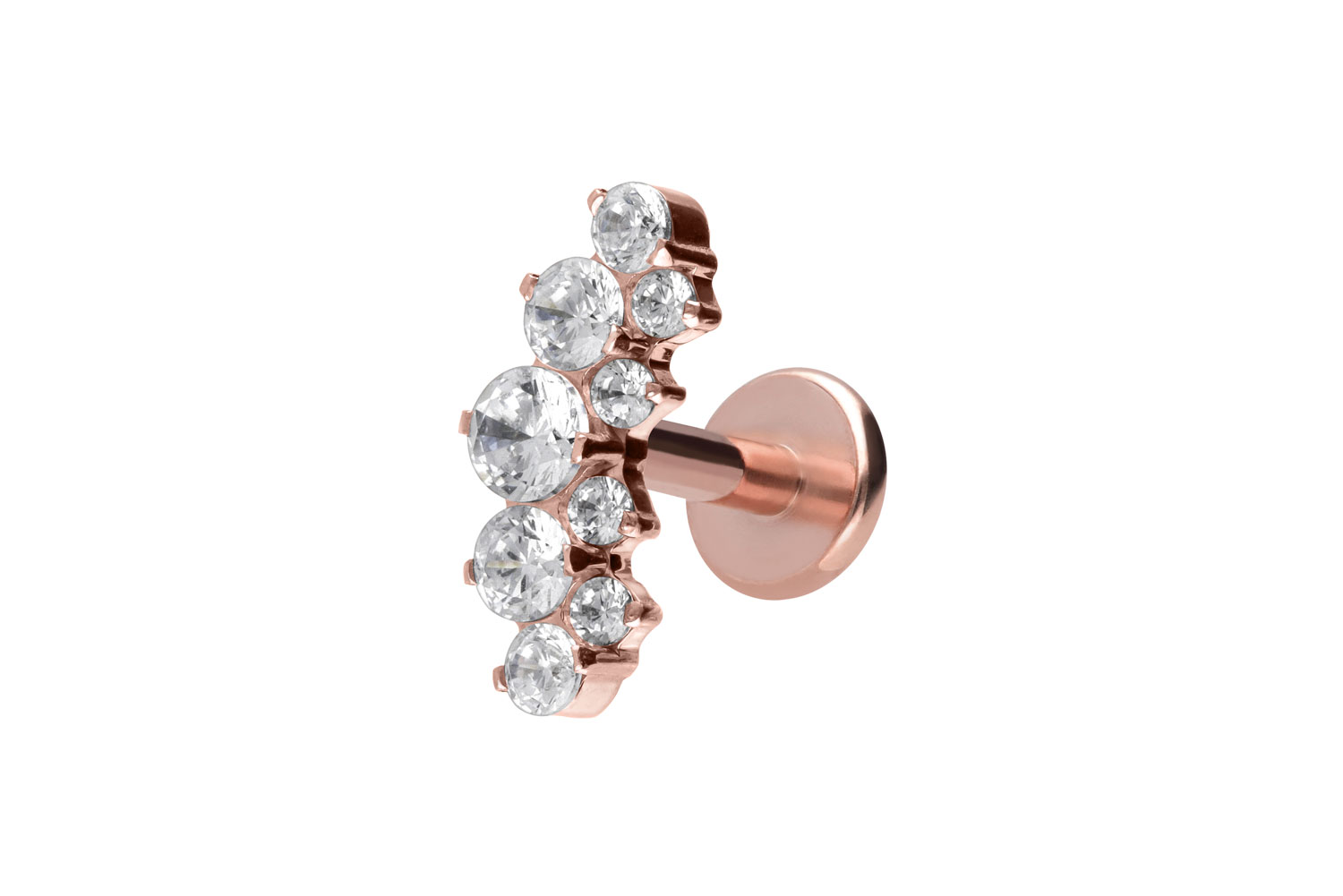Titan Labret Piercing mit Innengewinde KRISTALLBOGEN